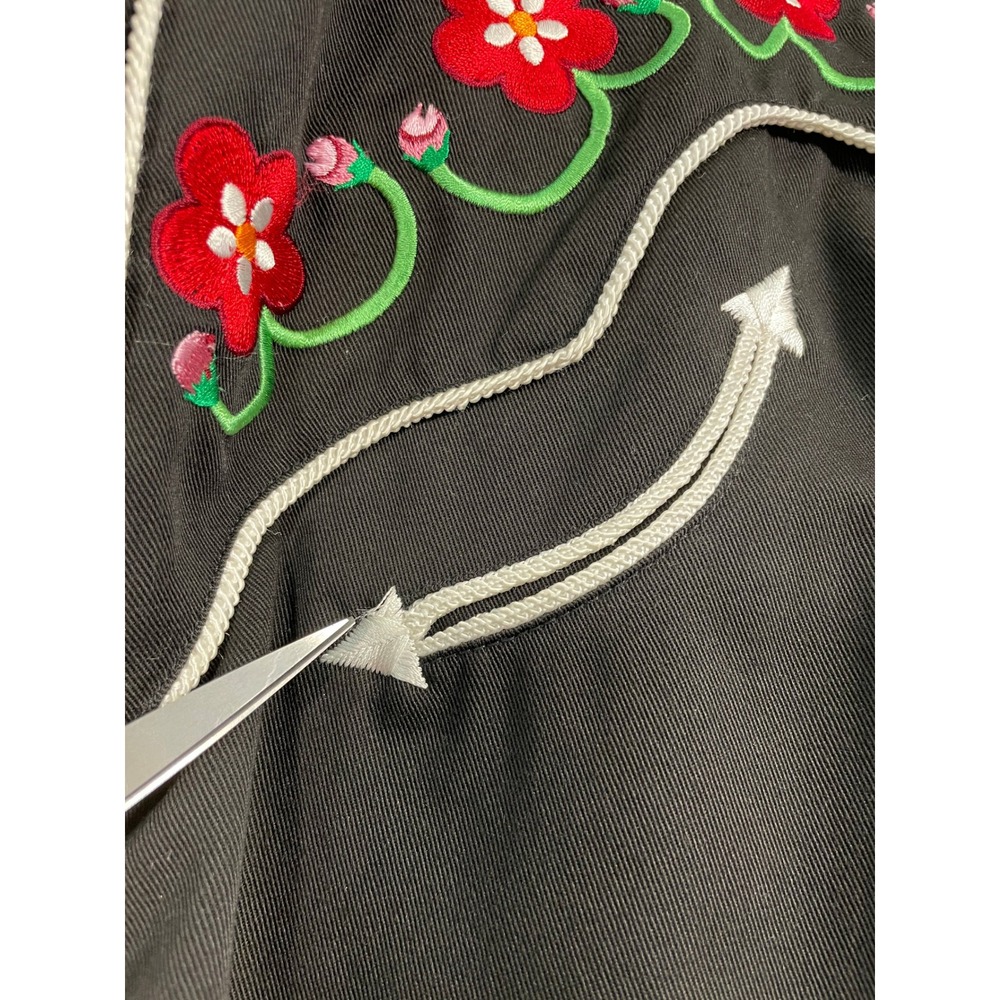 Vtg 70s Panhandle Slim Mens L Black Western Shirt Rodeo Cowboy Happy Pearl Snaps - Picture 12 of 16